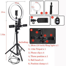 Load image into Gallery viewer, 10inch 26cm USB Interface Dimmable LED Selfie light camera